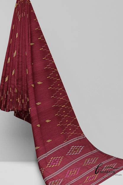 Silk Cotton Saree - Burgundy