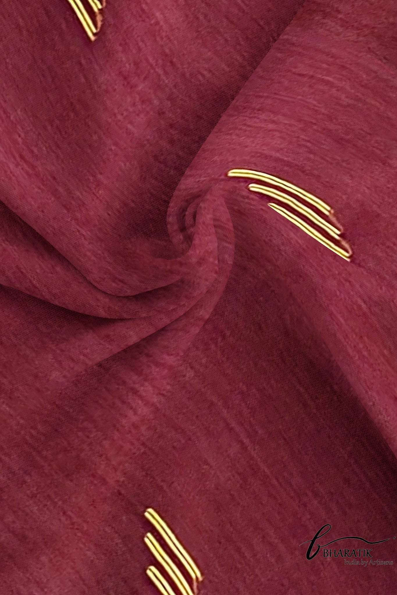 Silk Cotton Saree - Burgundy